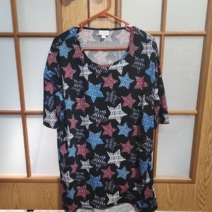 Lularoe Colorful Star Red White And Blue Pattern Women's Top